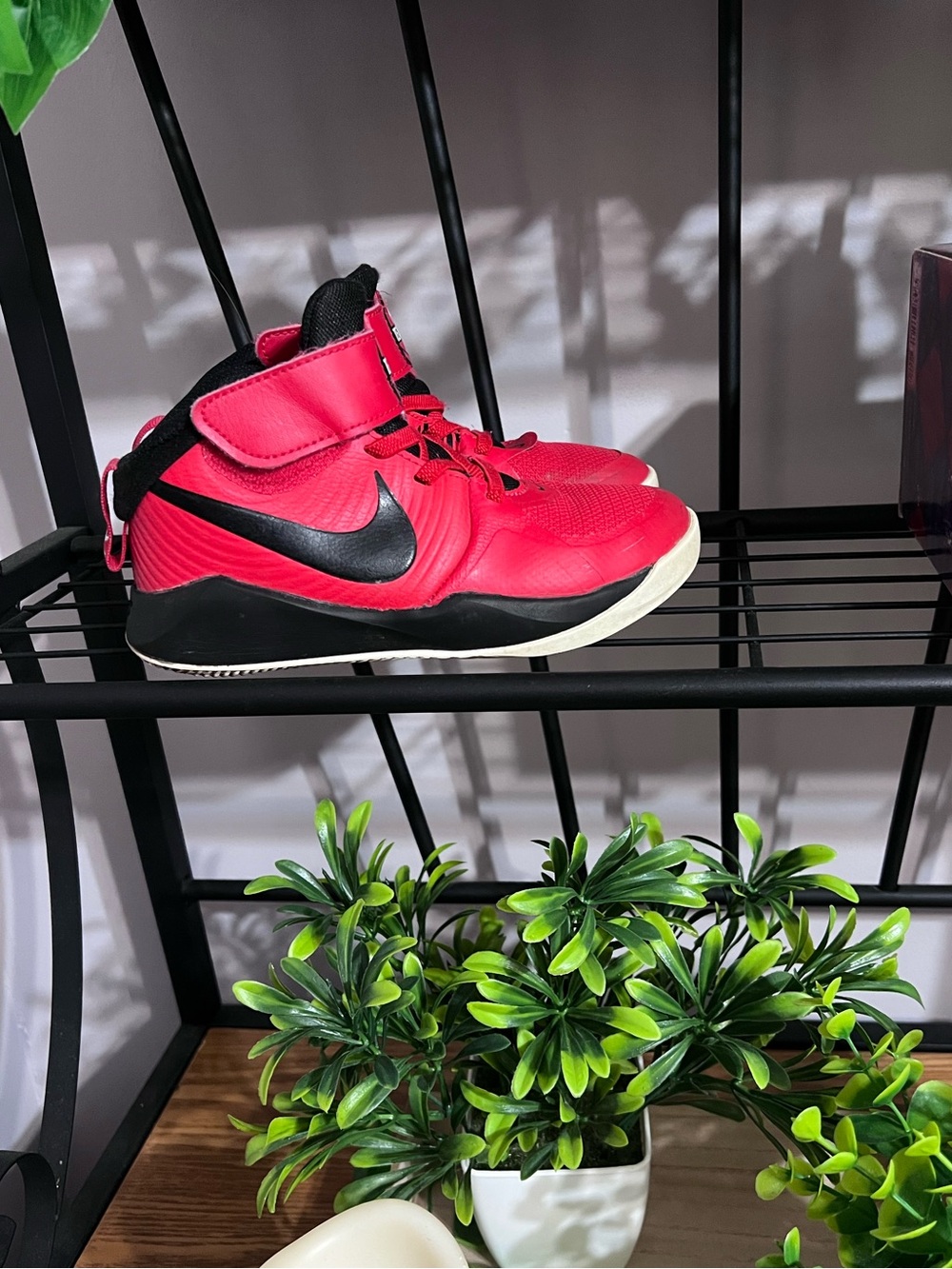 Nike Kids' Red and Black High-Top Sneakers